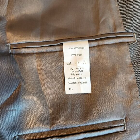 VTG Calvin Klein Mens Gray 100% Wool Blazer Sport Coat Suit Jacket Sz 42L Lined - Picture 9 of 16
